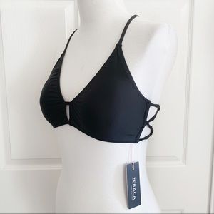 NWT Black Halter Bikini Top
